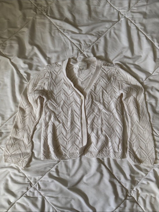 abercrombie kids Other - abercrombie kids Cream Openwork V-Neck Cardigan